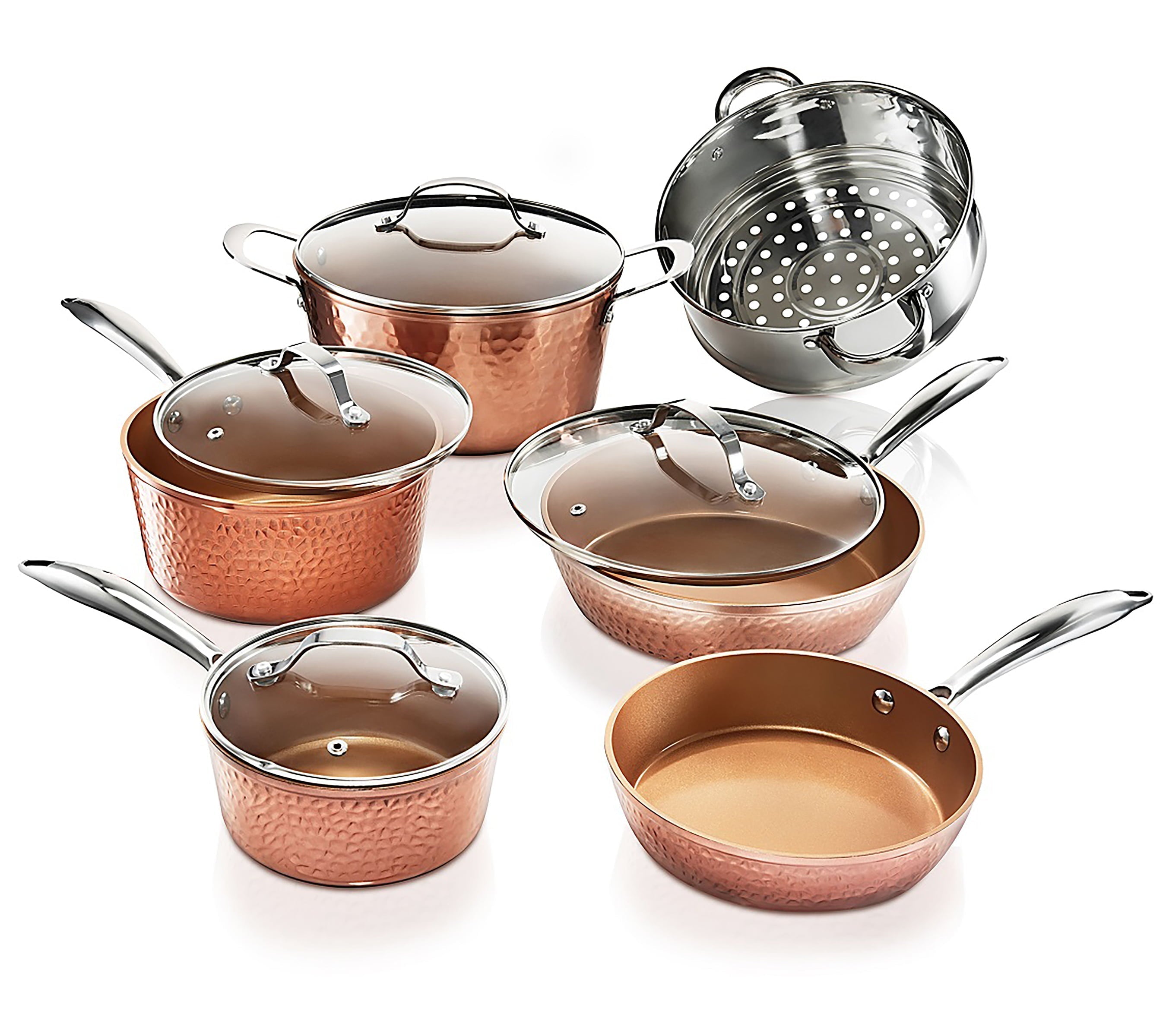 Gotham Steel Hammered 10-Piece Cookware Set