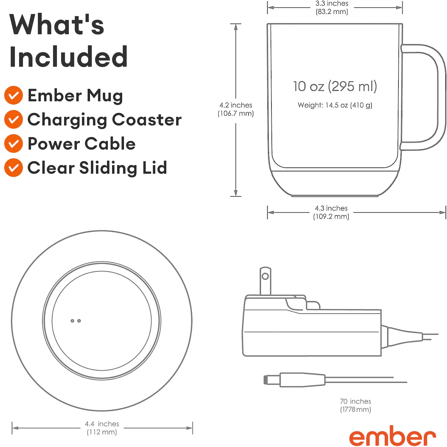 Ember Smart Mug 2, 10 oz., Rose Gold
