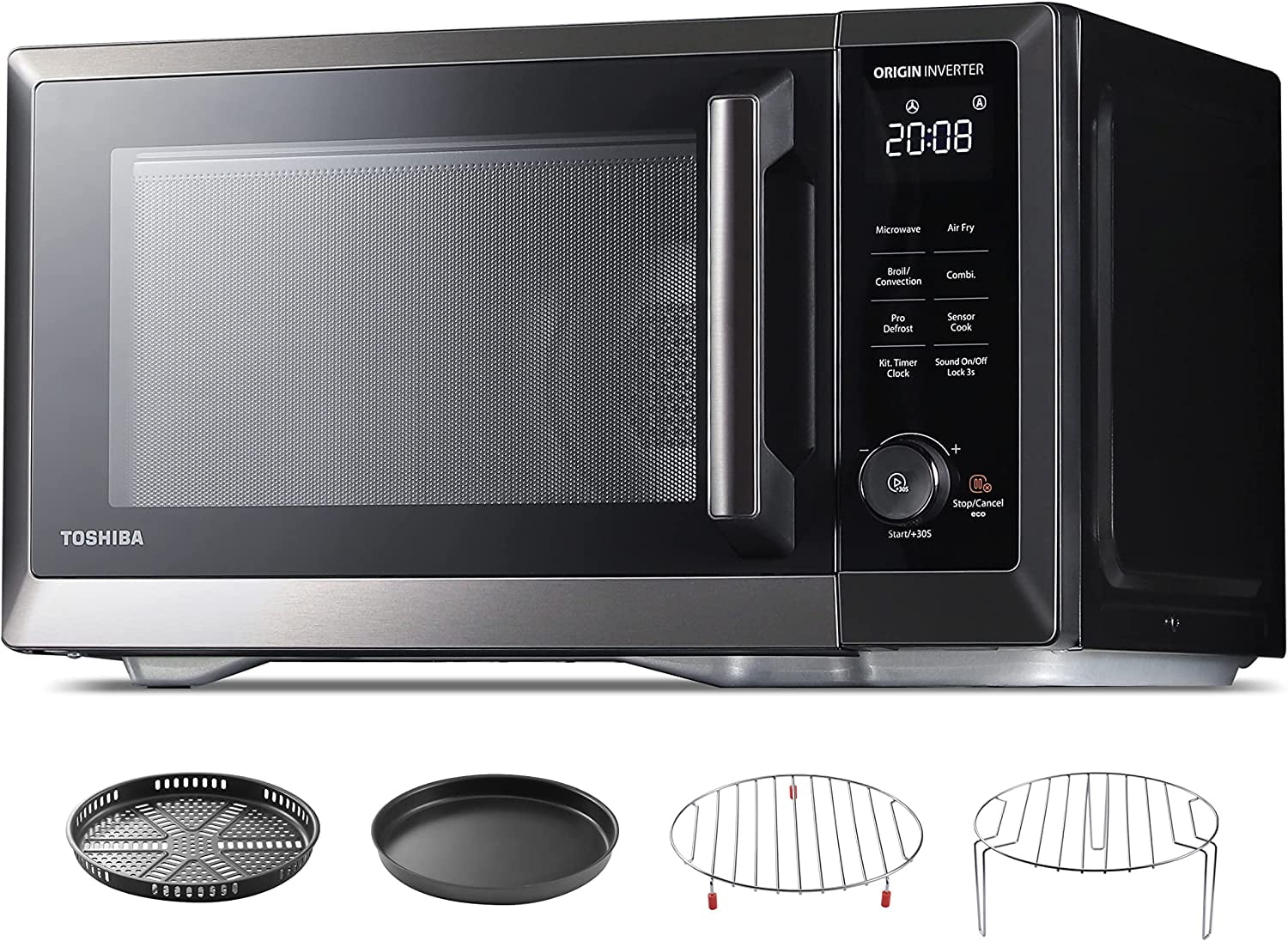 TOSHIBA 7-in-1 Countertop Microwave Oven & Air Fryer Combo, Inverter Convection with Humidity Sensor, 1.0 cu.ft, 1000W