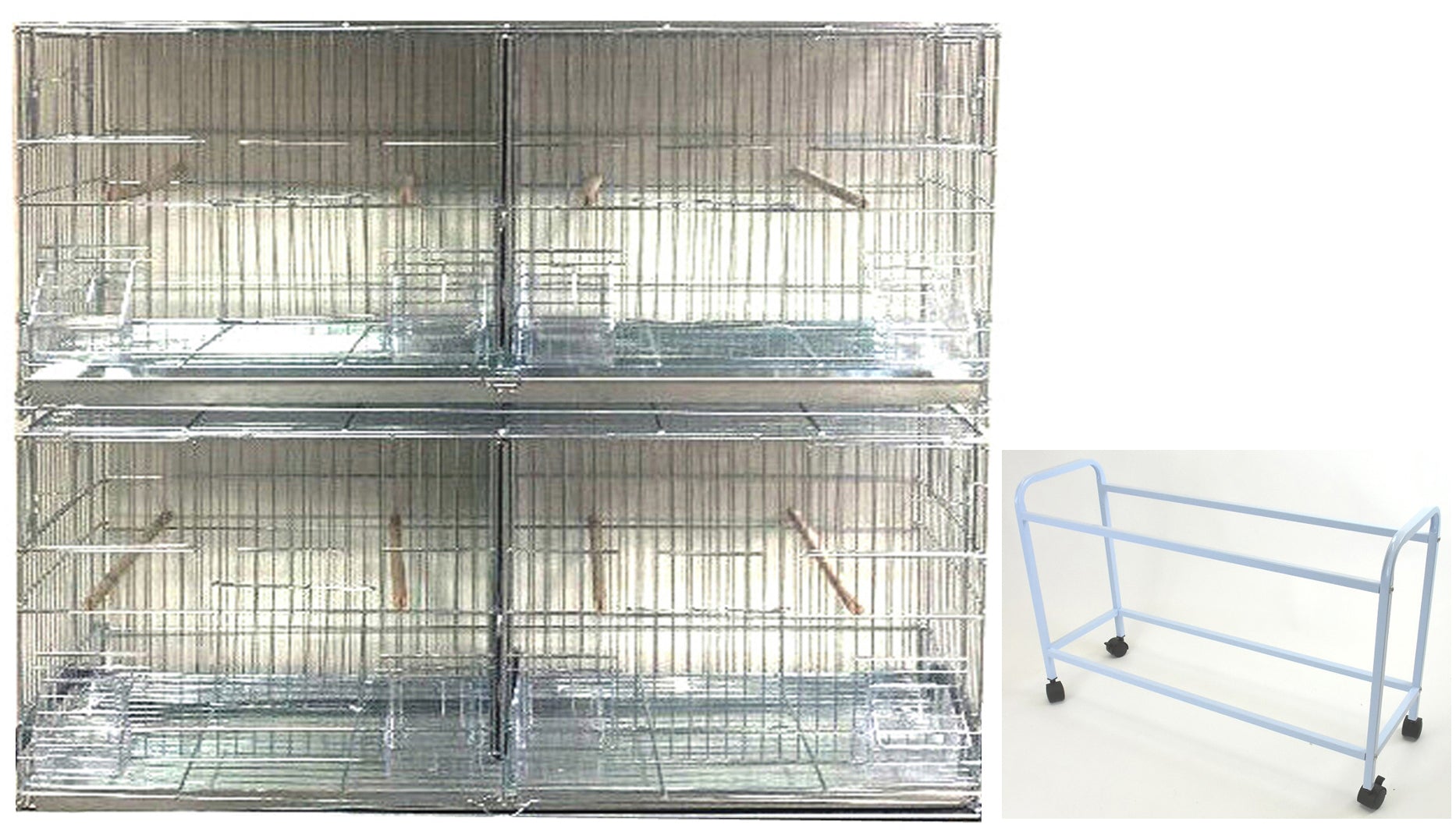 Galvanized Stackable Breeding Bird Cage, 2-Pack