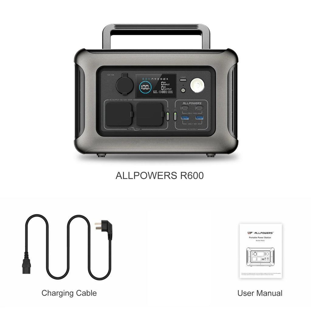 ALLPOWERS R600 600W Portable Power Station, 299Wh LiFePO4