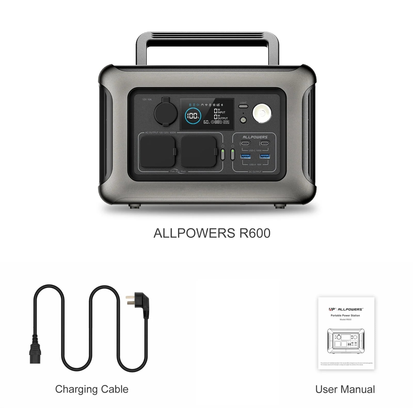 ALLPOWERS R600 600W Portable Power Station, 299Wh LiFePO4