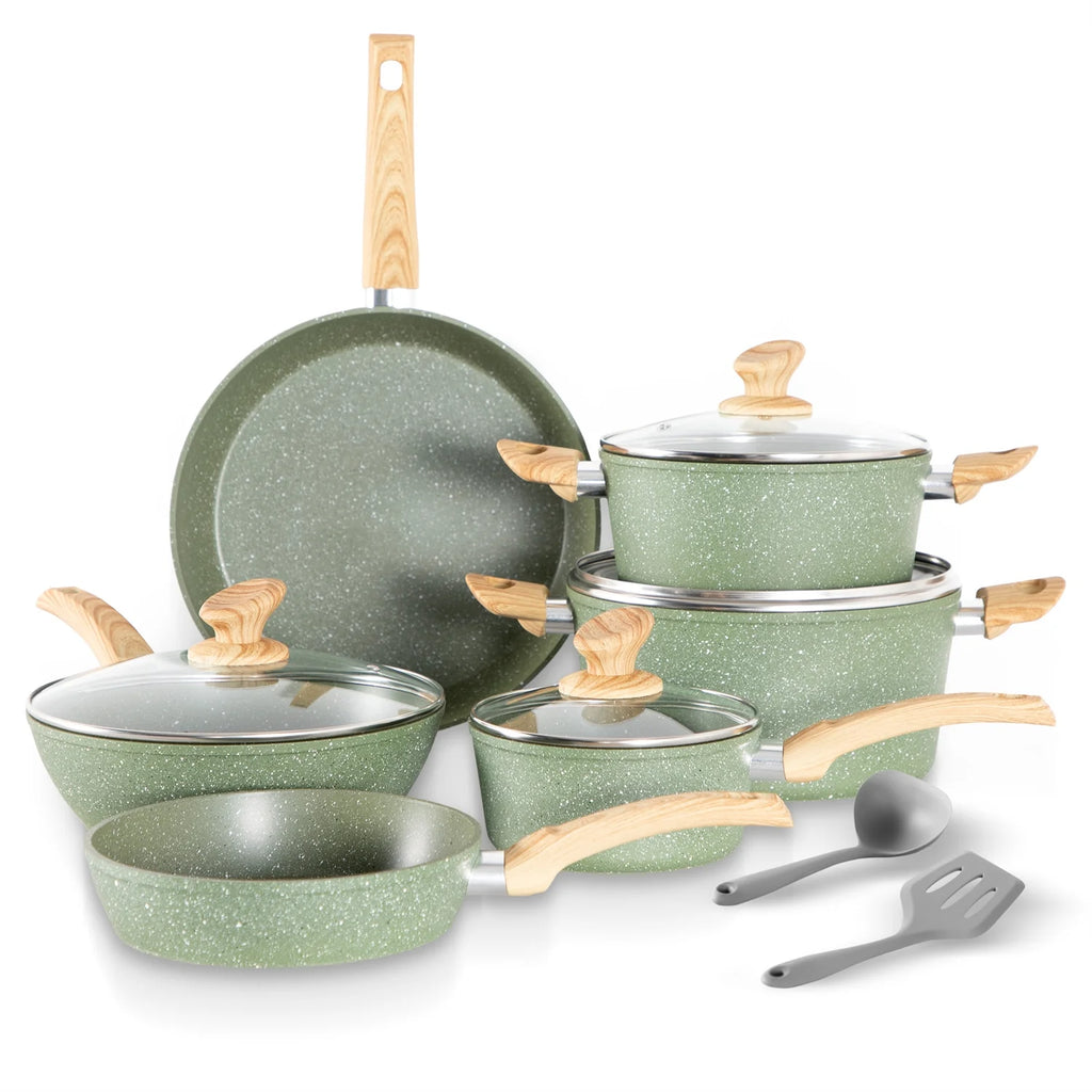 MF Studio 12-Piece Granite Nonstick Cookware