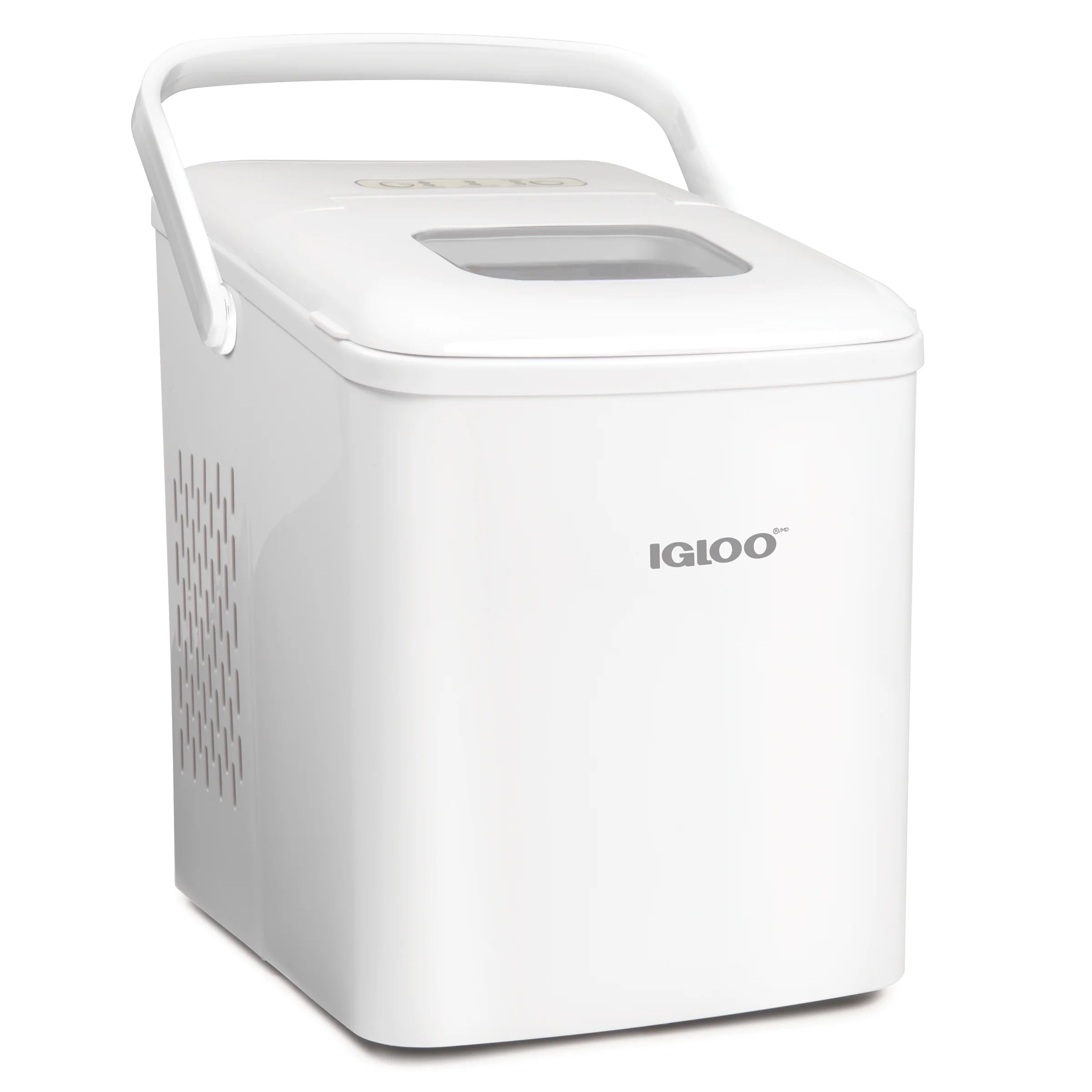 Handled Automatic Ice Machine Self Cleaning Countertop Ice Maker with Scoop, White (Igloo)