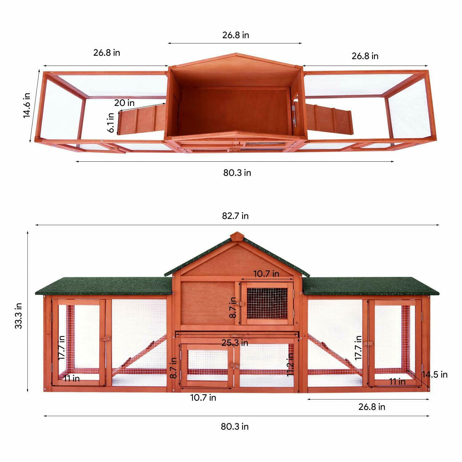 Streakboard 83-inch Large Rabbit Hutch