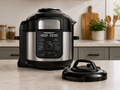 Ninja FD401 Foodi 12-in-1 Deluxe XL 8 qt. Pressure Cooker & Air Fryer that Steams, Slow Cooks, Sears, Sautés, Dehydrates & More, with 5 qt. Crisper Basket, Deluxe Reversible Rack & Recipe Book, Silver