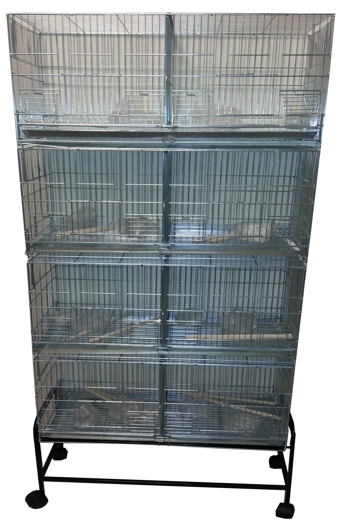 Large Galvanized Stack and Lock Bird Cage