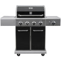 4-Burner Outdoor Propane Gas Grill with Searing Side Burner, Stainless Steel with Black Trim (Kenmore)