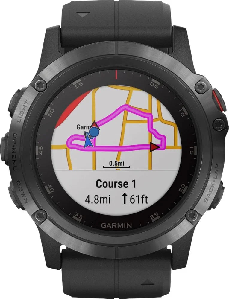 Garmin Fenix 5X Plus Sapphire Edition, 51mm GPS Multisport Watch - Black