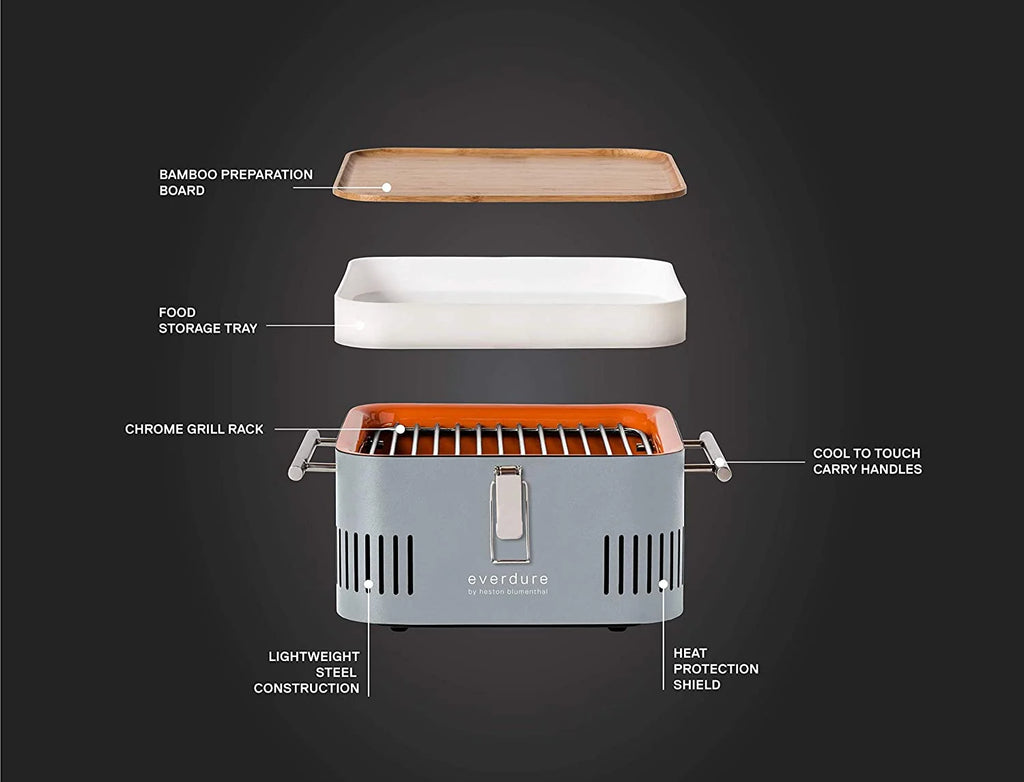 Everdure CUBE Portable Charcoal Grill, Matte Black