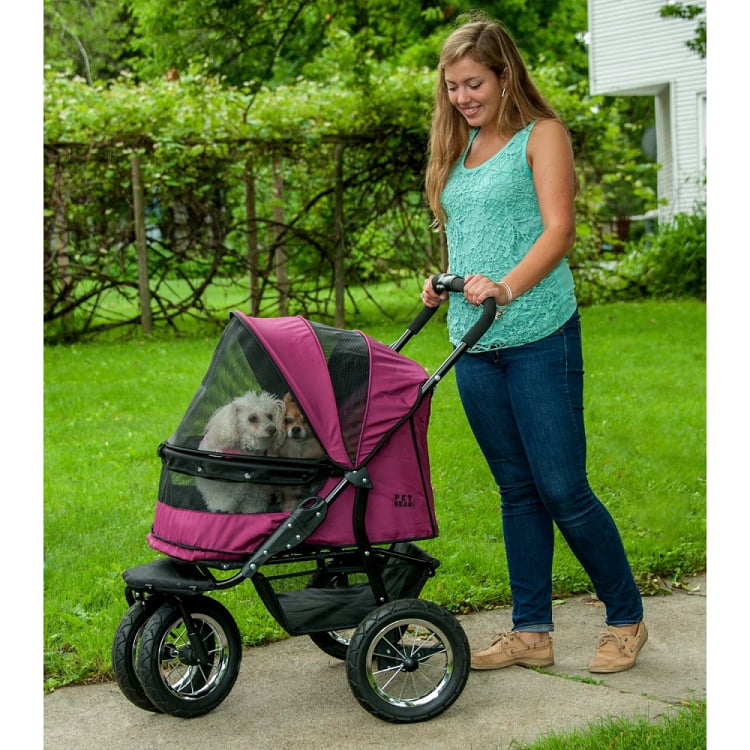 No-Zip Double Pet Stroller, Boysenberry