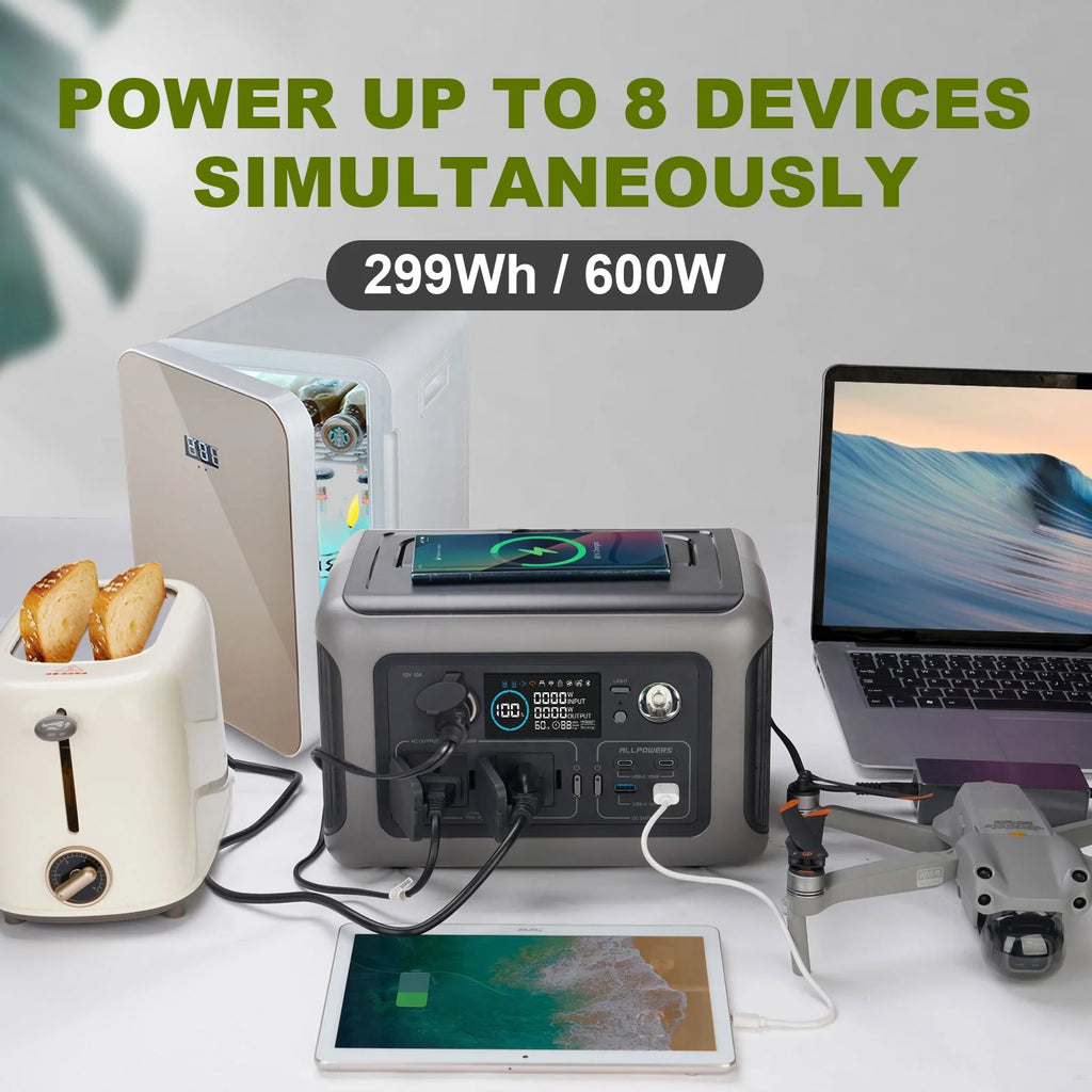ALLPOWERS R600 600W Portable Power Station, 299Wh LiFePO4