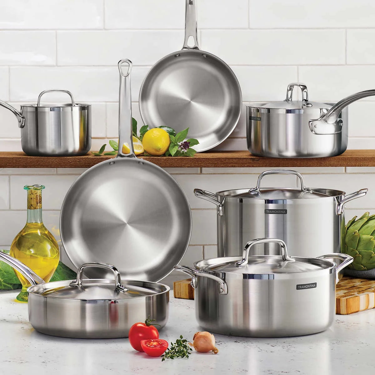 Tramontina 12-Piece Tri-Ply Clad Cookware Set
