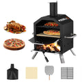 Outdoor Wood-Burning 2-Pizza Capacity Pizza Oven with Peel