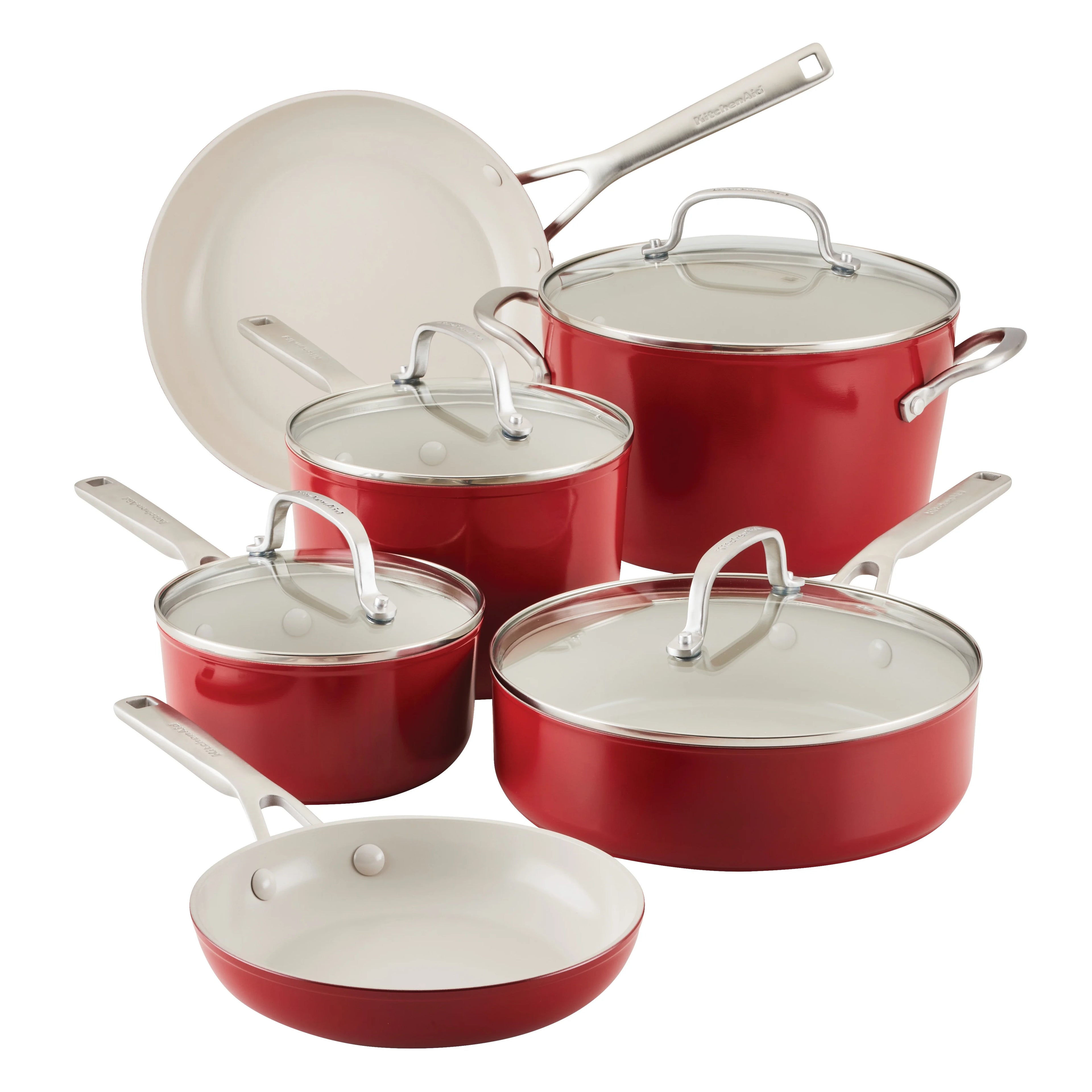 KitchenAid 10-Piece Hard Anodized Ceramic Nonstick Cookware Set