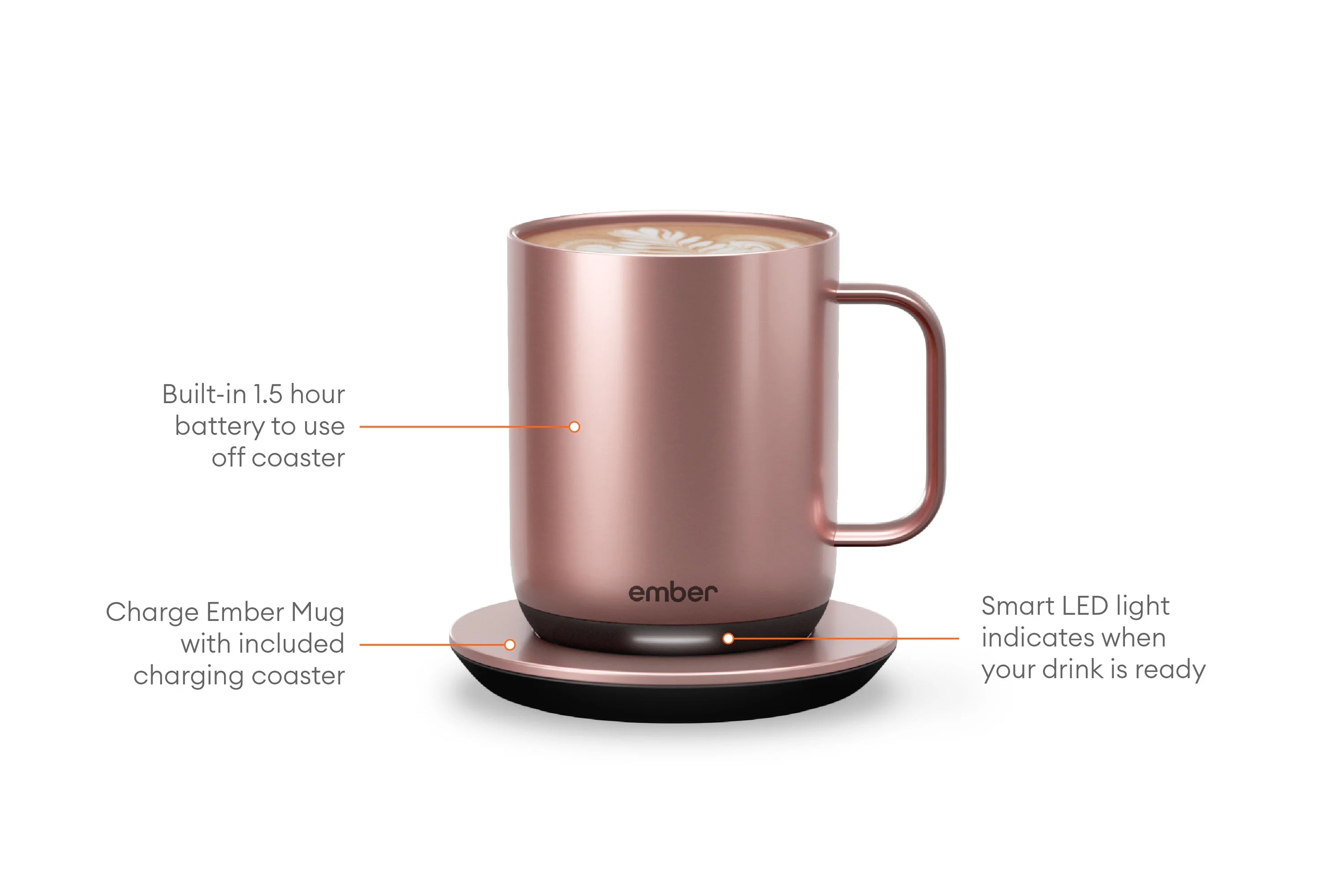 Ember Smart Mug 2, 10 oz., Rose Gold